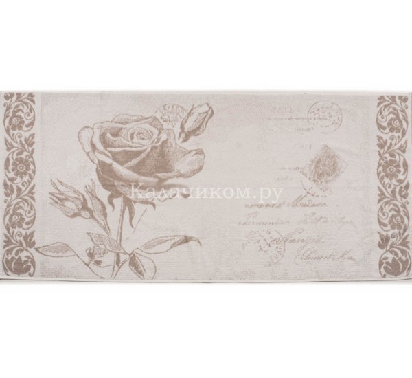 Полотенце льняное махровое "Роза на конверте" 