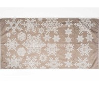 Полотенце льняное махровое  "Снежинки" 