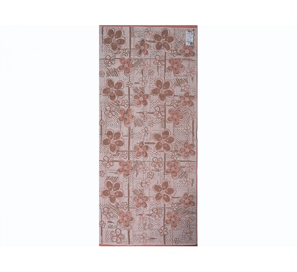 Полотенце льняное махровое  "Цветочный дворик" 