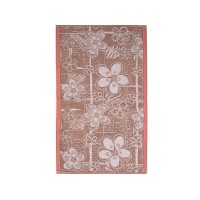 Полотенце льняное махровое "Цветочный дворик" 
