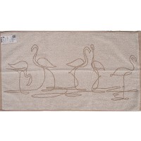 Полотенце льняное махровое "Контур-Фламинго" 