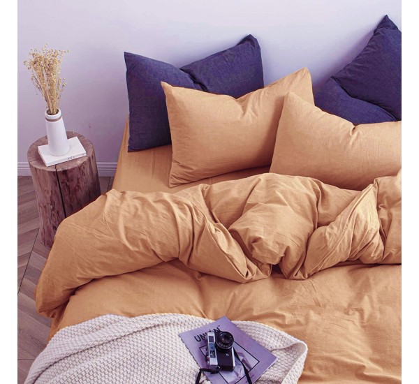 Комплект умягченного постельного белья "Цвет темно-бежевый" прост. на резинке